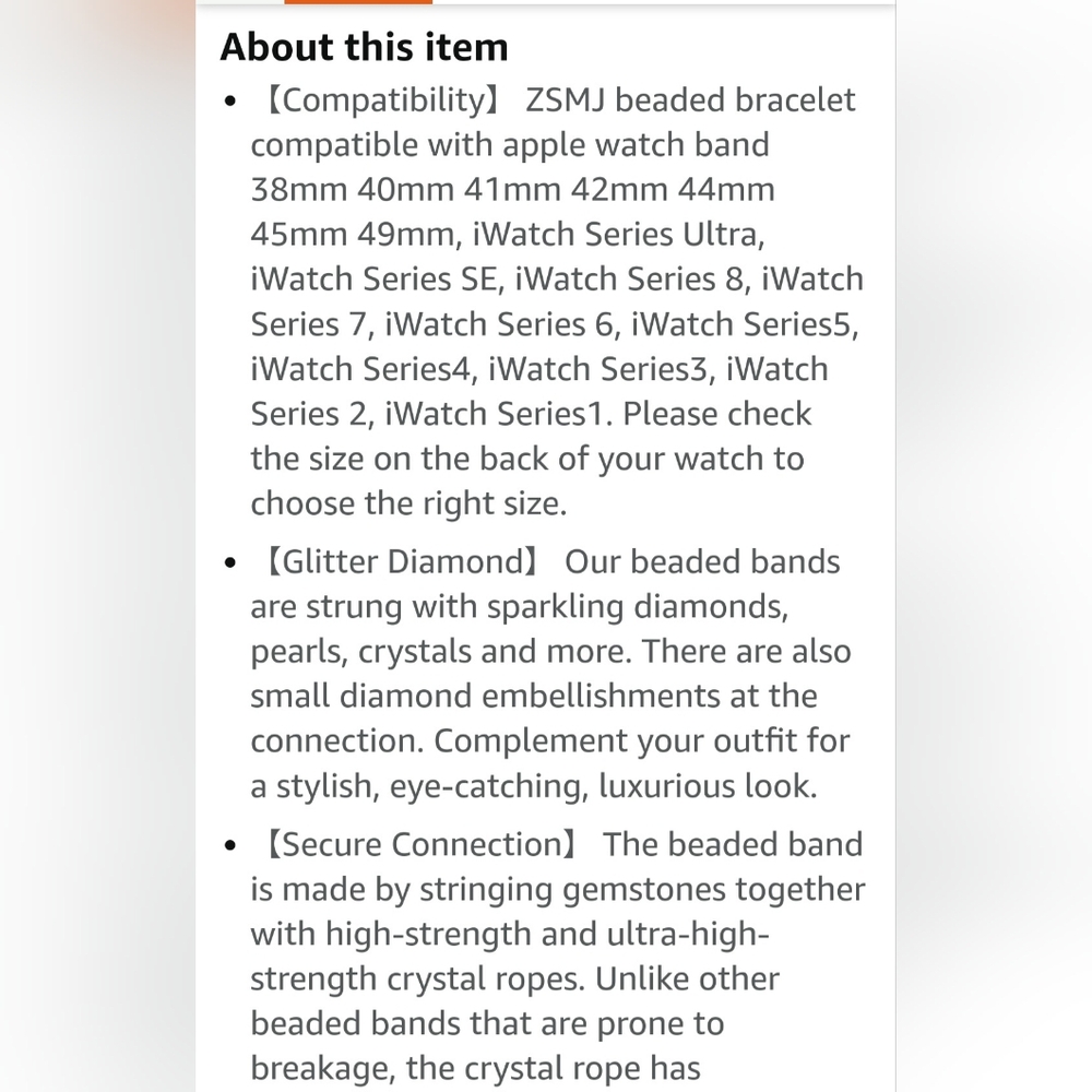 ZSMJ Bling Band โ size Medium โ iWatch Series Ultra 8,7,6,5,4,3,2,1 โ Bling Stra - Picture 11 of 13
